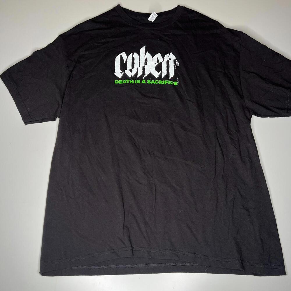 Cohen Death Is A Sacrifice Band T-Shirt‎ Involuntary Arbitrary Graphic Black XL